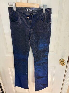 NWT DPM Chics Blue Metallic Snakeskin Jeans